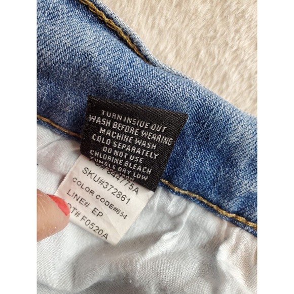 RSQ Jeans Women's 28 Blue Denim Cotton Slim Fit Straight Distressed Light Wash - Picture 11 of 12